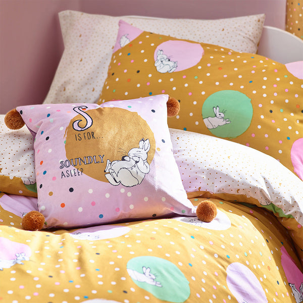 Peter Rabbit Dotty Double Duvet Set Ochre - Riva