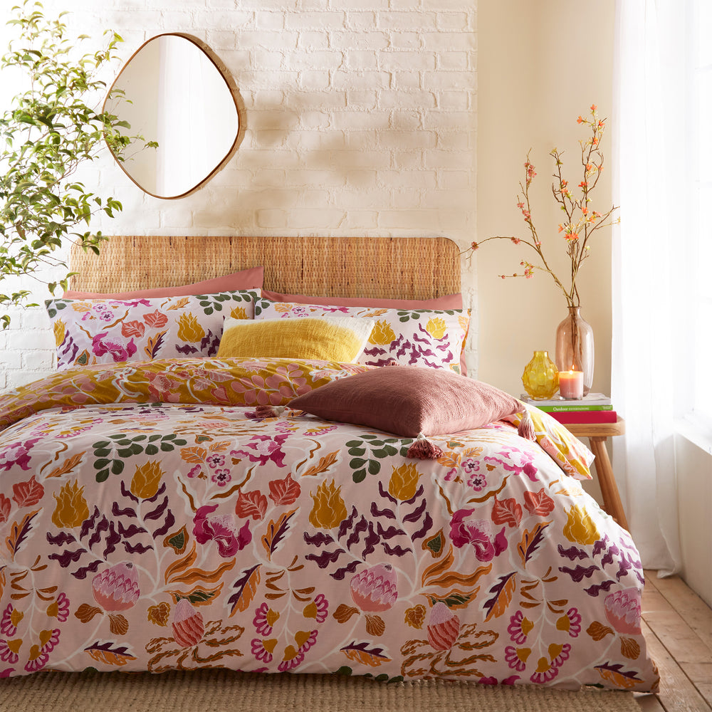Protea Double Duvet Set Pink
