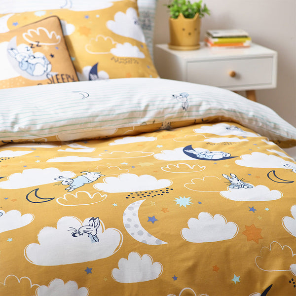 Peter Rabbit Sleepy Head Double Duvet Set Ochre - Riva