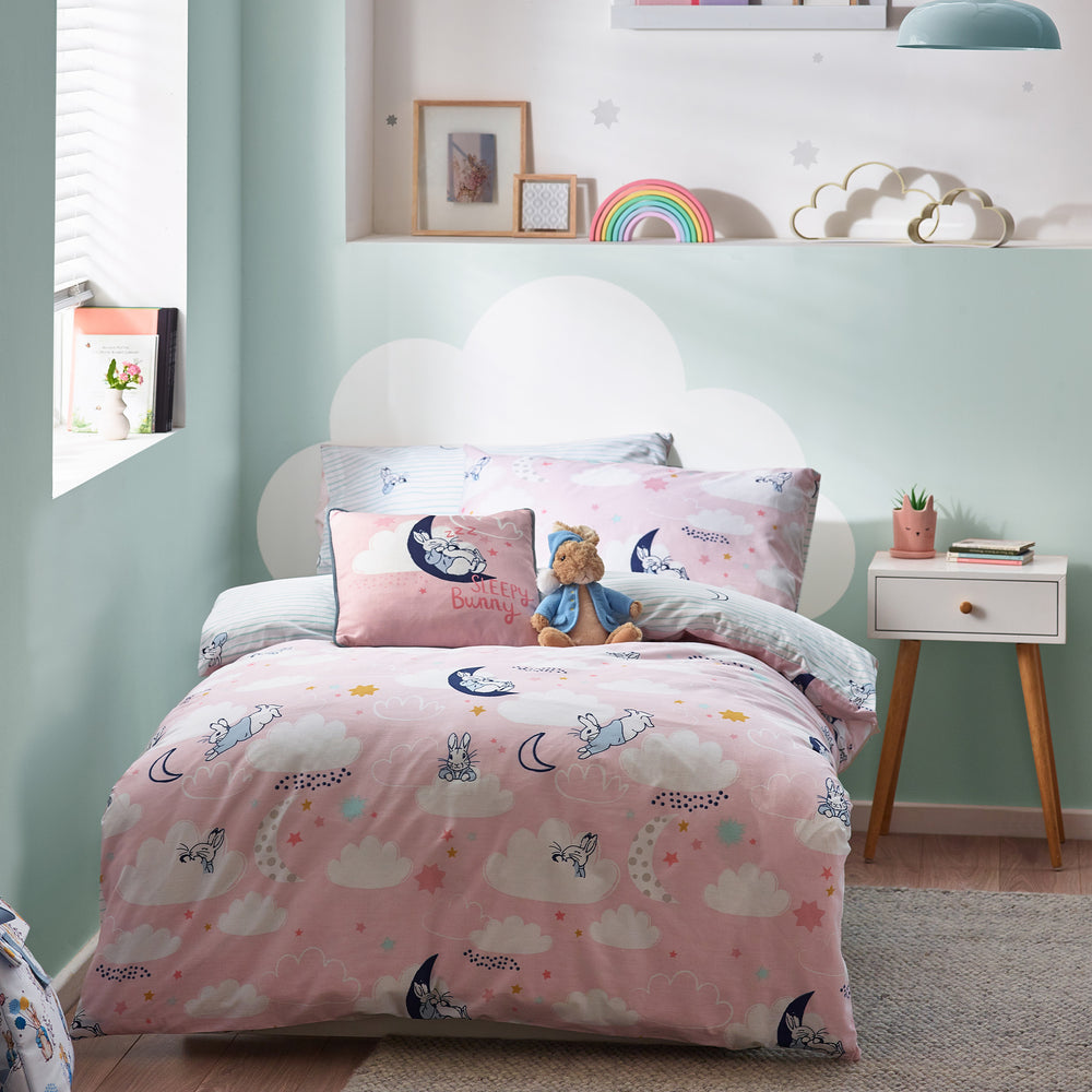 Peter Rabbit Sleepy Head Toddler Duvet Set Pink