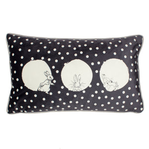 Peter Rabbit Spot Me 30x50 Feather Filled Cushion Charcoal - view 2
