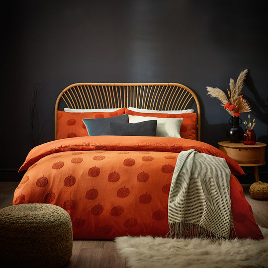 PUMPKIN TUFTED SINGLE DUVET SET SPICE