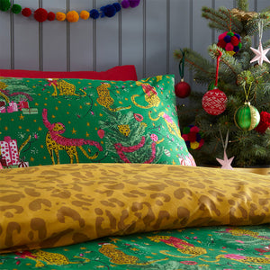 Purrfect Christmas Toddler Duvet Set Green/Gold - Riva