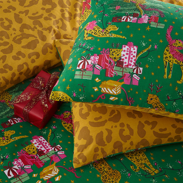 Purrfect Christmas Toddler Duvet Set Green/Gold - Riva