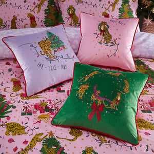 Purrfect Christmas Super King Duvet Set Pink/Lilac - Riva