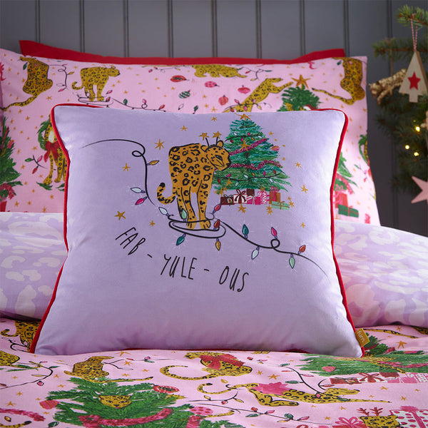 Purrfect Christmas Double Duvet Set Pink/Lilac - Riva