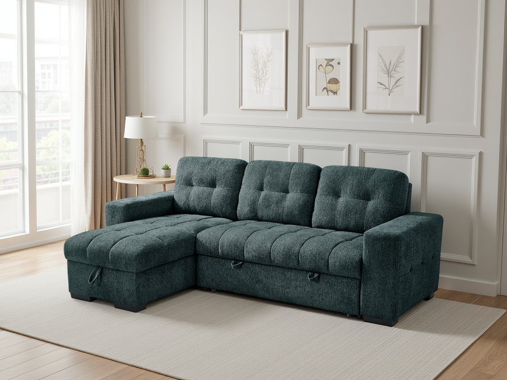 Palermo Universal Corner Sofabed Teal - Xshowhome