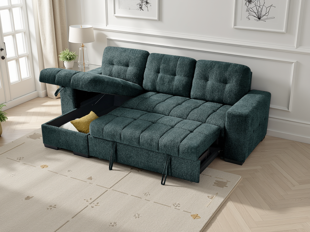 Palermo Universal Corner Sofabed Teal - Xshowhome