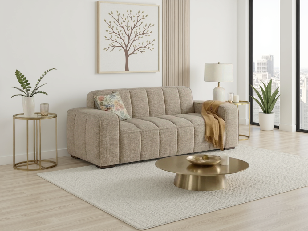 Paris Sofa Beige 3 Seater - Xshowhome