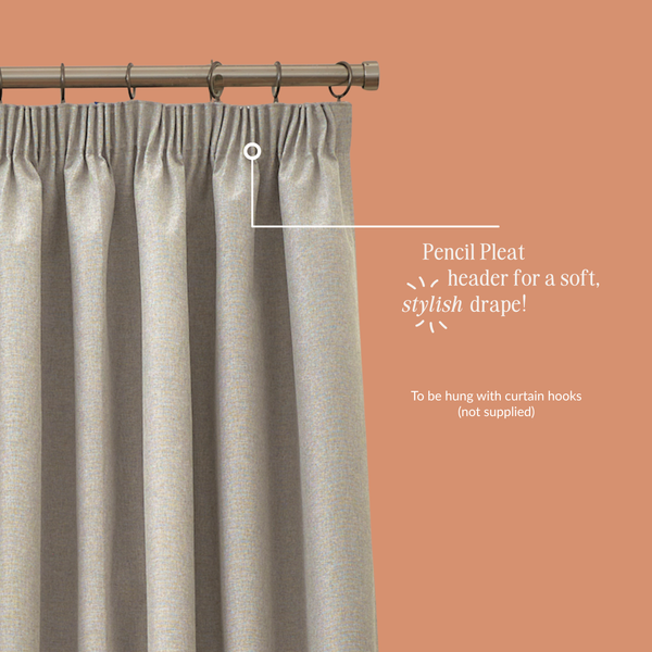 Dawn 168x183 Pencil Pleat Curtain Charcoal - Riva