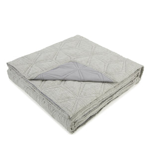 Linen Look Hexagonal Quilt Grey 200x230