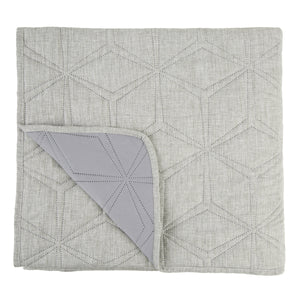Linen Look Hexagonal Quilt Grey 200x230