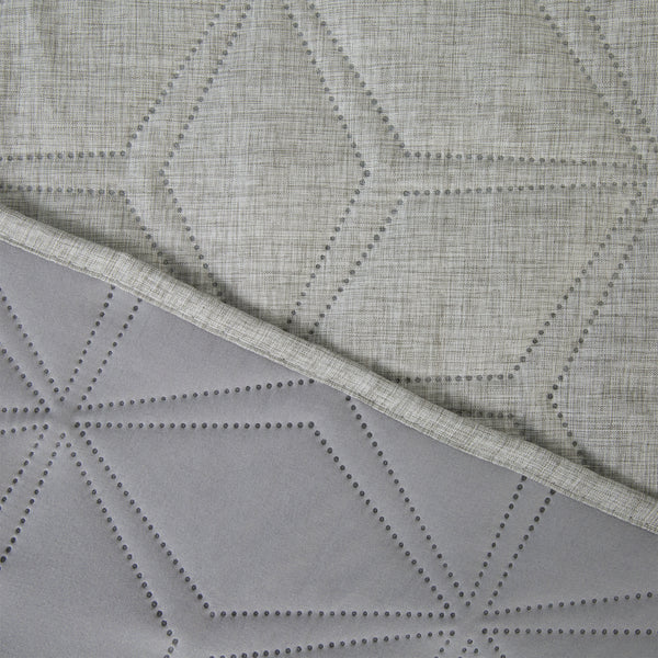 Linen Look Hexagonal Quilt Grey 200x230