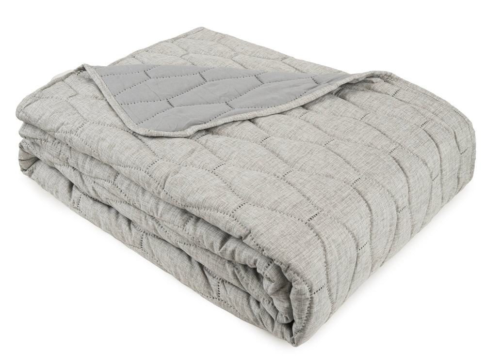 Melange Linen Look Quilt – Grey 200x230