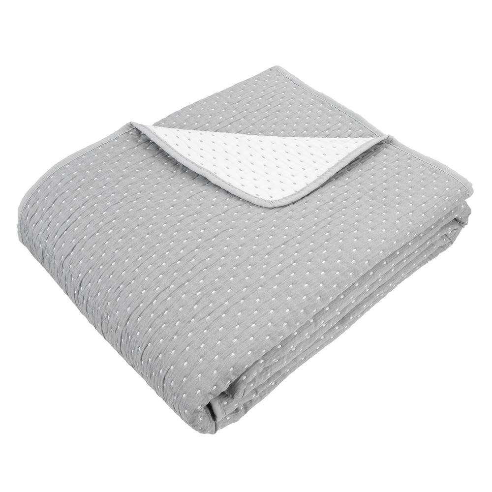 Tactile Jaq Dot Quilt Grey 240x260
