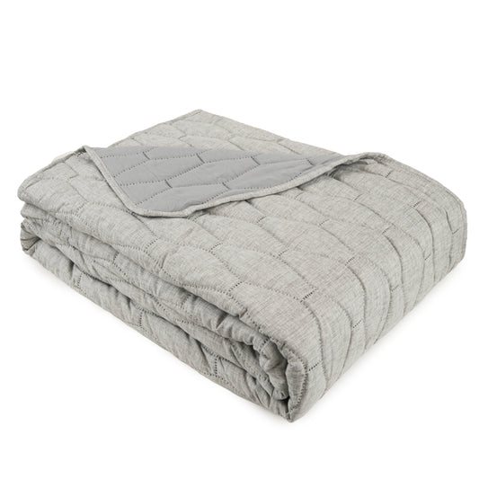 MELANGE LINEN LOOK QUILT -GREY 240 X 260
