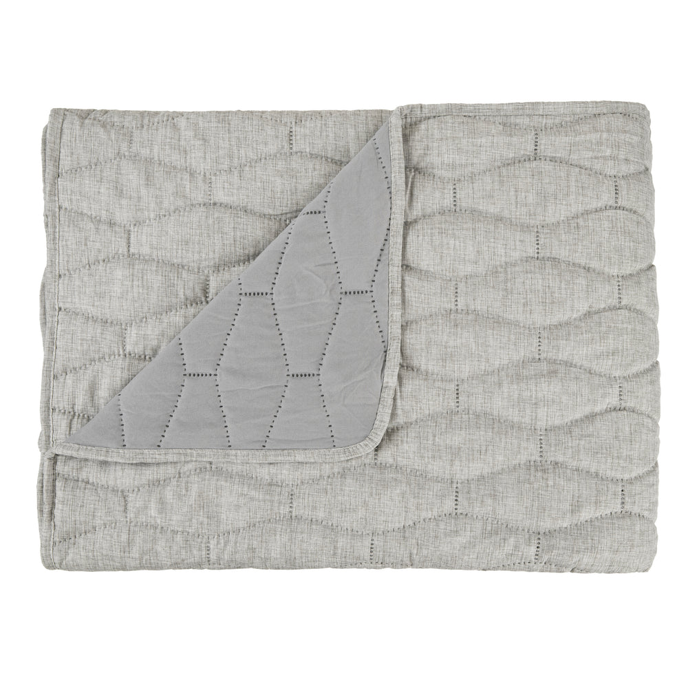 Melange Linen Look Quilt – Grey 240x260