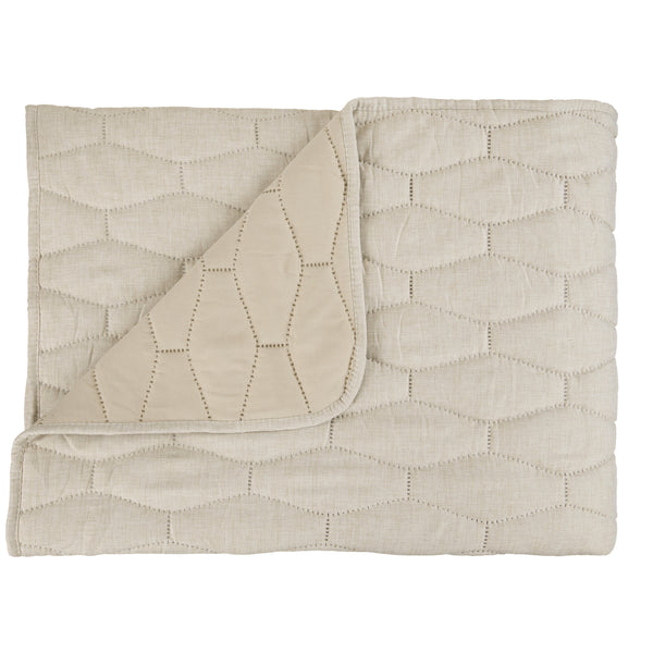 Melange Linen Look Quilt – Natural 240x260