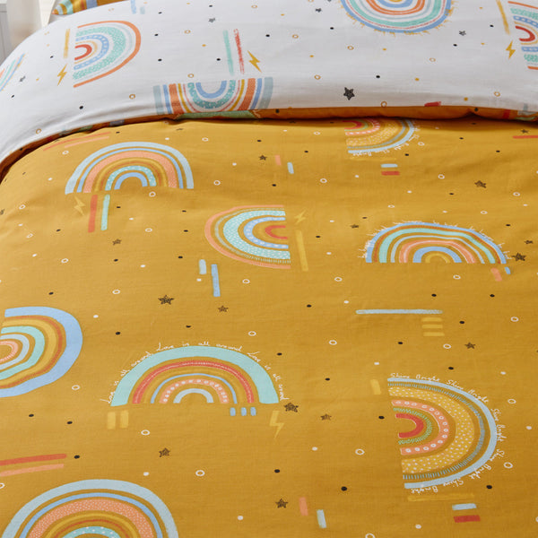 Rainbow Tribe Double Duvet Set Mustard - Riva