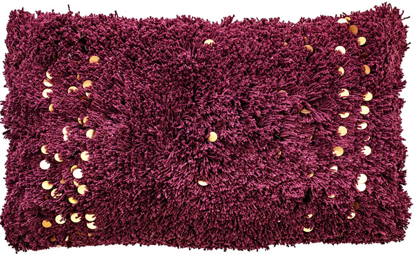 Fibre Filled – Textured Moroccon Sequin Aubergine 30x50
