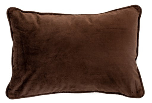 VELVET PIPED CUSHION CHOCOLATE 30 X 45