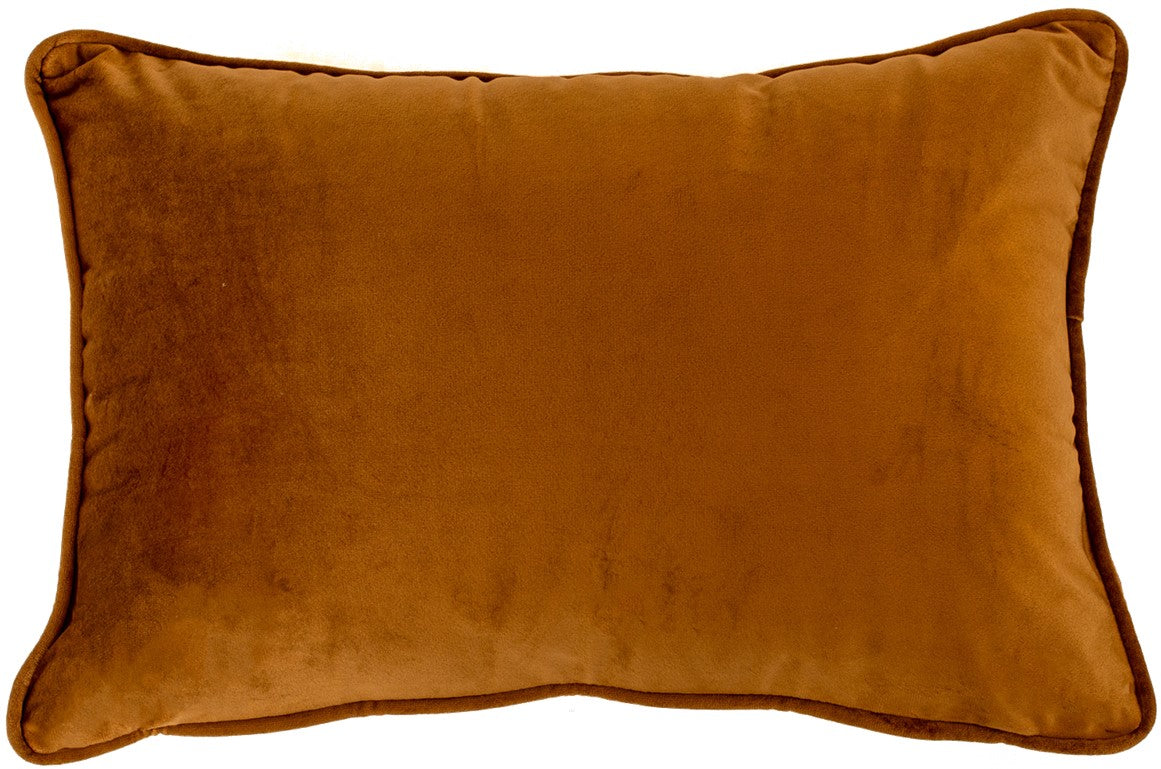 VELVET PIPED CUSHION TAN 30 X 45