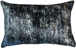 Blue Velvet Distressed Cushion 35x55