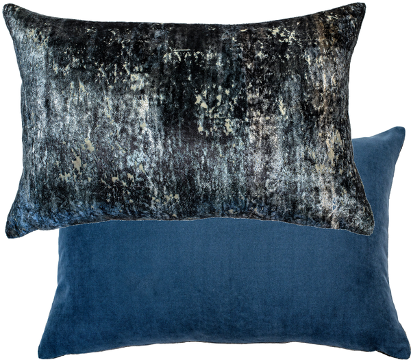 Blue Velvet Distressed Cushion 35x55
