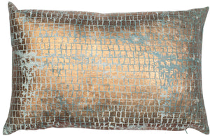 Copper Foil on Seafoam Velvet 35x55
