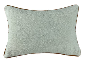 Double Sided Boucle Cushion with Contrast Rust Piping 30x45