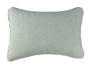 Double Sided Boucle Cushion with Contrast Seafoam Piping 30x45