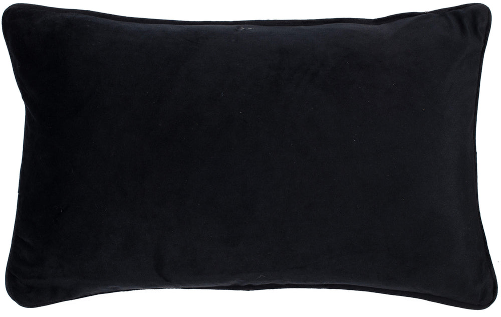 Printed Feather Cushion on Velvet with Emb and Piping 30x50