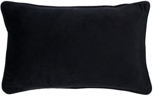 Printed Feather Cushion on Velvet with Emb and Piping 30x50