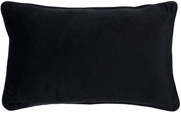 Printed Feather Cushion on Velvet with Emb and Piping 30x50