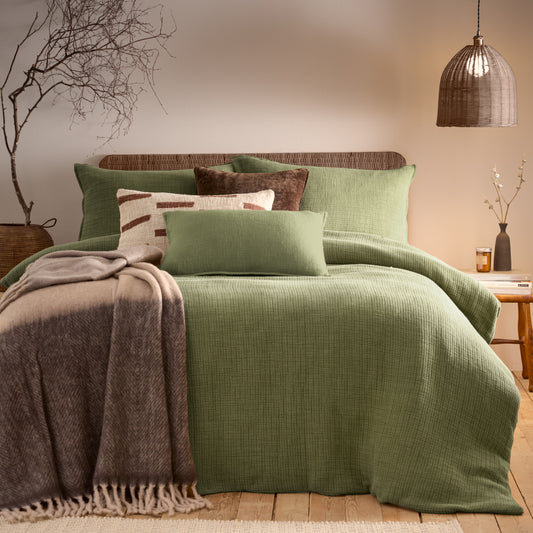 RIBBLE SUPER KING DUVET SET KHAKI