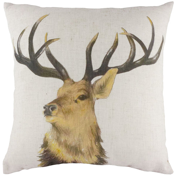Stag Head Repeat 43x43 C/c White