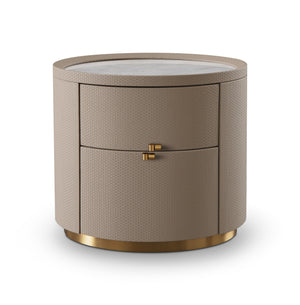 Ritz Bedside Table - White Marble - Tommy Franks