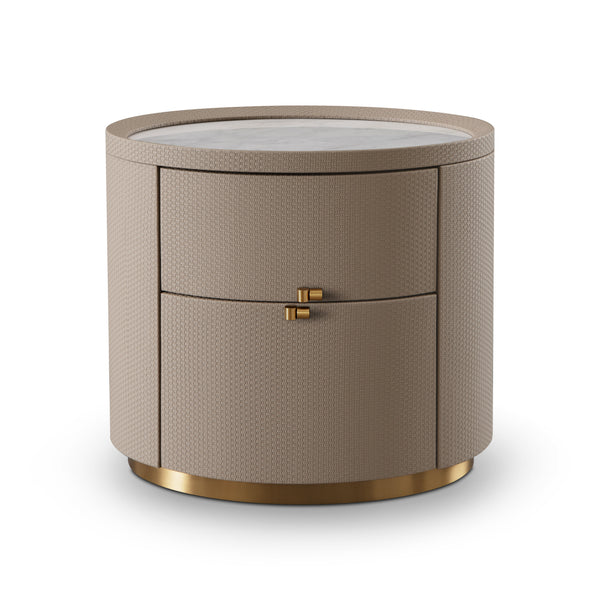 Ritz Bedside Table - White Marble - Tommy Franks