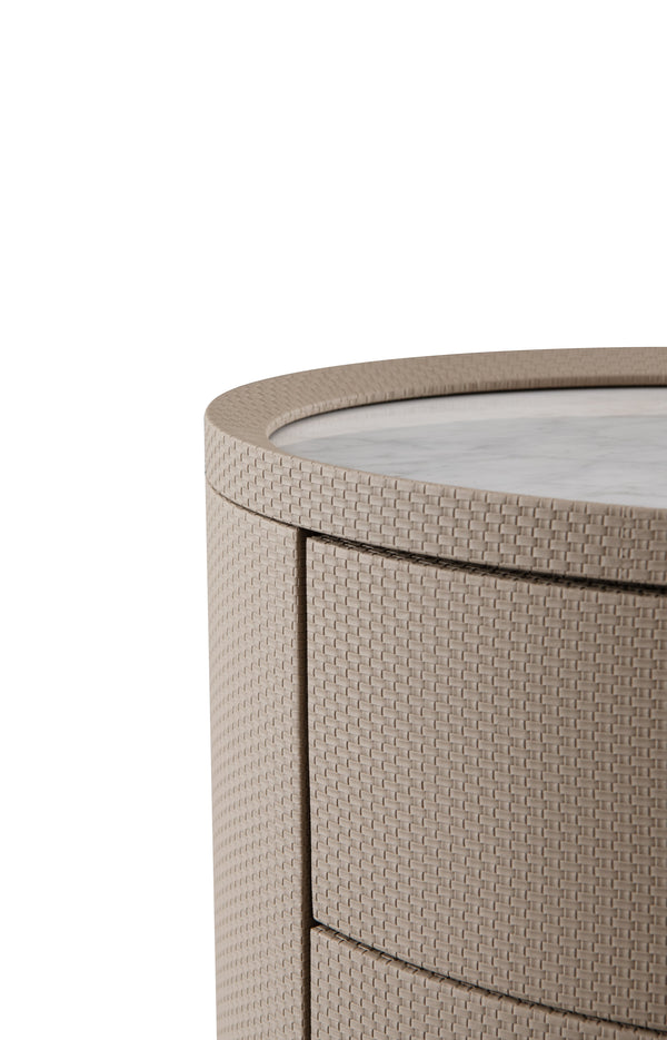 Ritz Bedside Table - White Marble - Tommy Franks