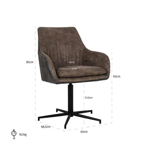 Chair Lucy with Black Leg Swivel