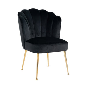 Chair Pippa Black velvet/ gold (Quartz Black 800)