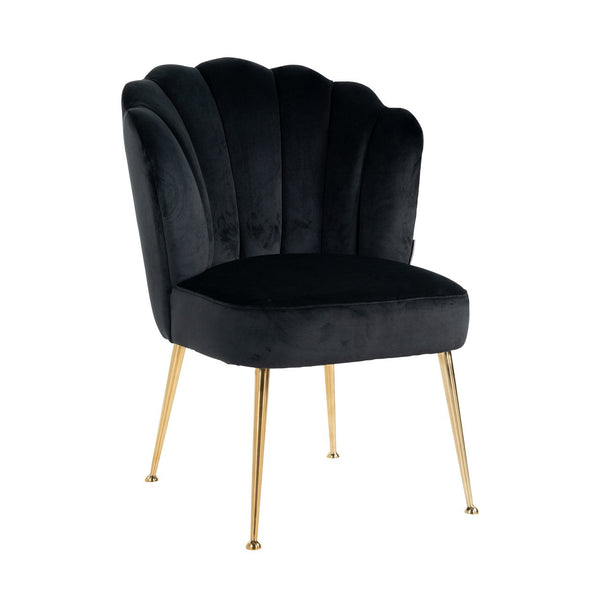 Chair Pippa Black velvet/ gold (Quartz Black 800)