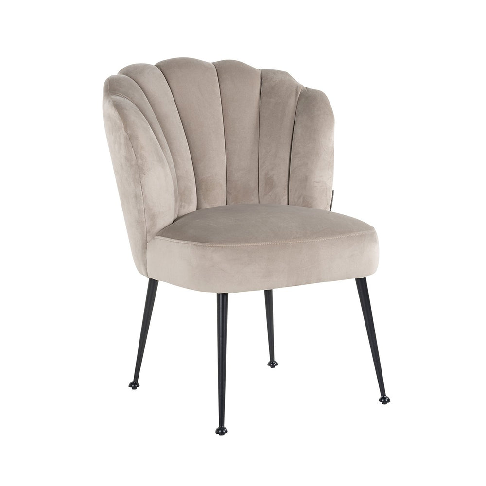 Chair Pippa khaki velvet / black (Quartz Khaki 903)
