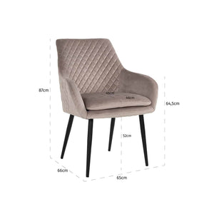 Chair Chrissy Khaki Velvet (quartz Khaki 903)