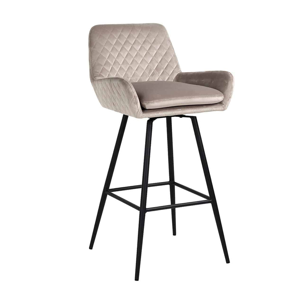 Bar stool Linsey swivel khaki velvet (Quartz Khaki 903)