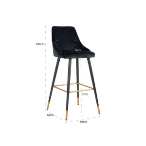 Bar Stool Imani Black Velvet (quartz Black 800)
