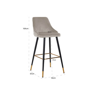 Bar Stool Imani Khaki Velvet (quartz Khaki 903)