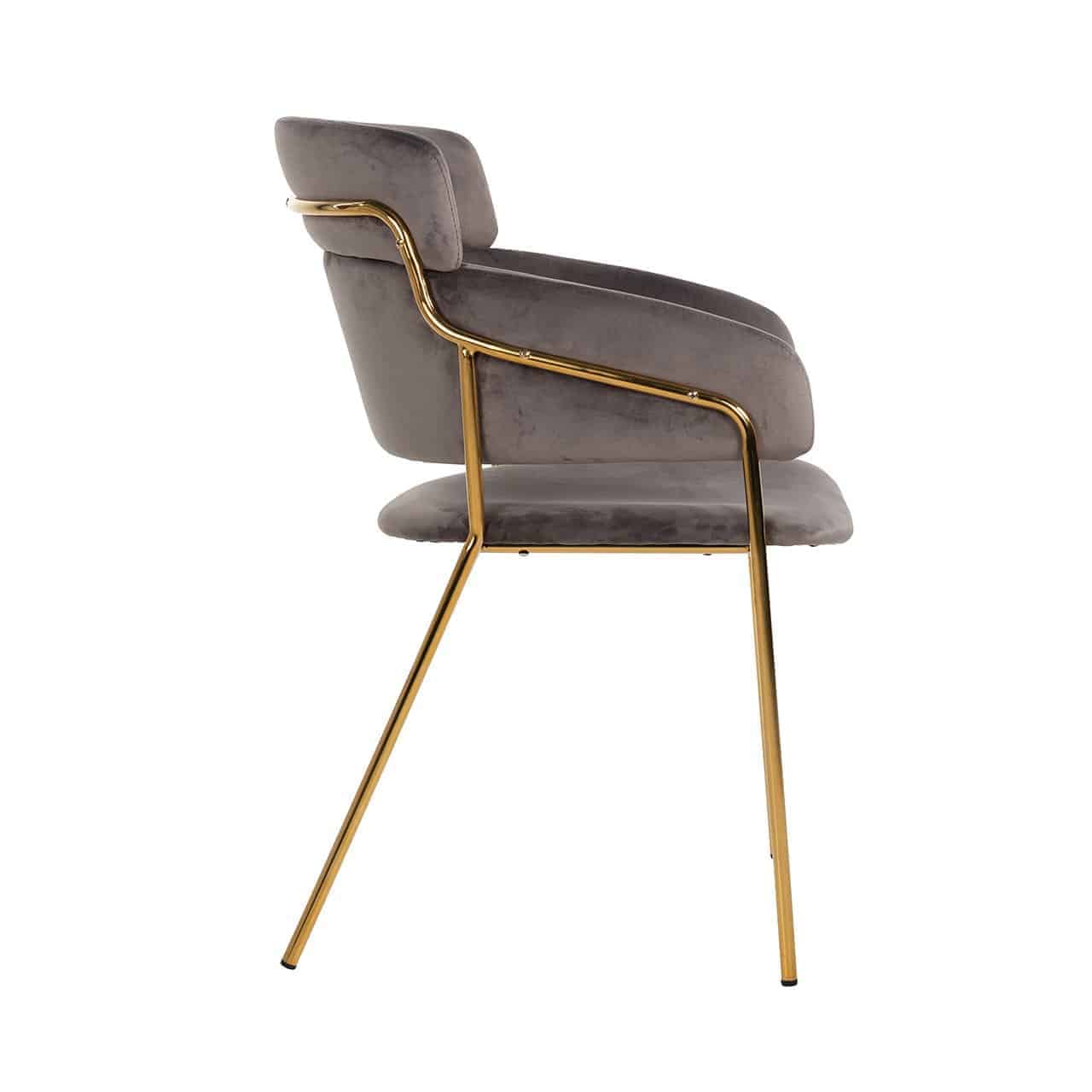 Chair Angelica Stone velvet fire retardant (Quartz Stone 101)- Richmond Interiors