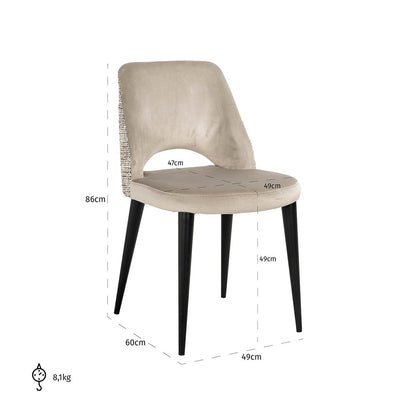 Chair Tabitha trendy nature / quartz khaki fire retardant (Be Trendy 01 Nature)- Richmond Interiors