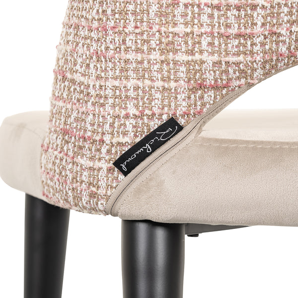 Chair Tabitha Khaki Velvet / Trendy Rose (be Trendy 1673 Rose)